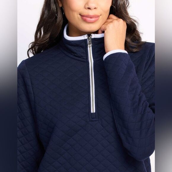 MARKET & SPRUCE
Lisa Quilted Fleece Half Zip Pullover navy LP stitch fix nwt - Picture 3 of 5